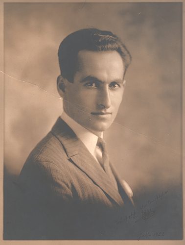 Sepia studio portrait of a young man, dated 1922